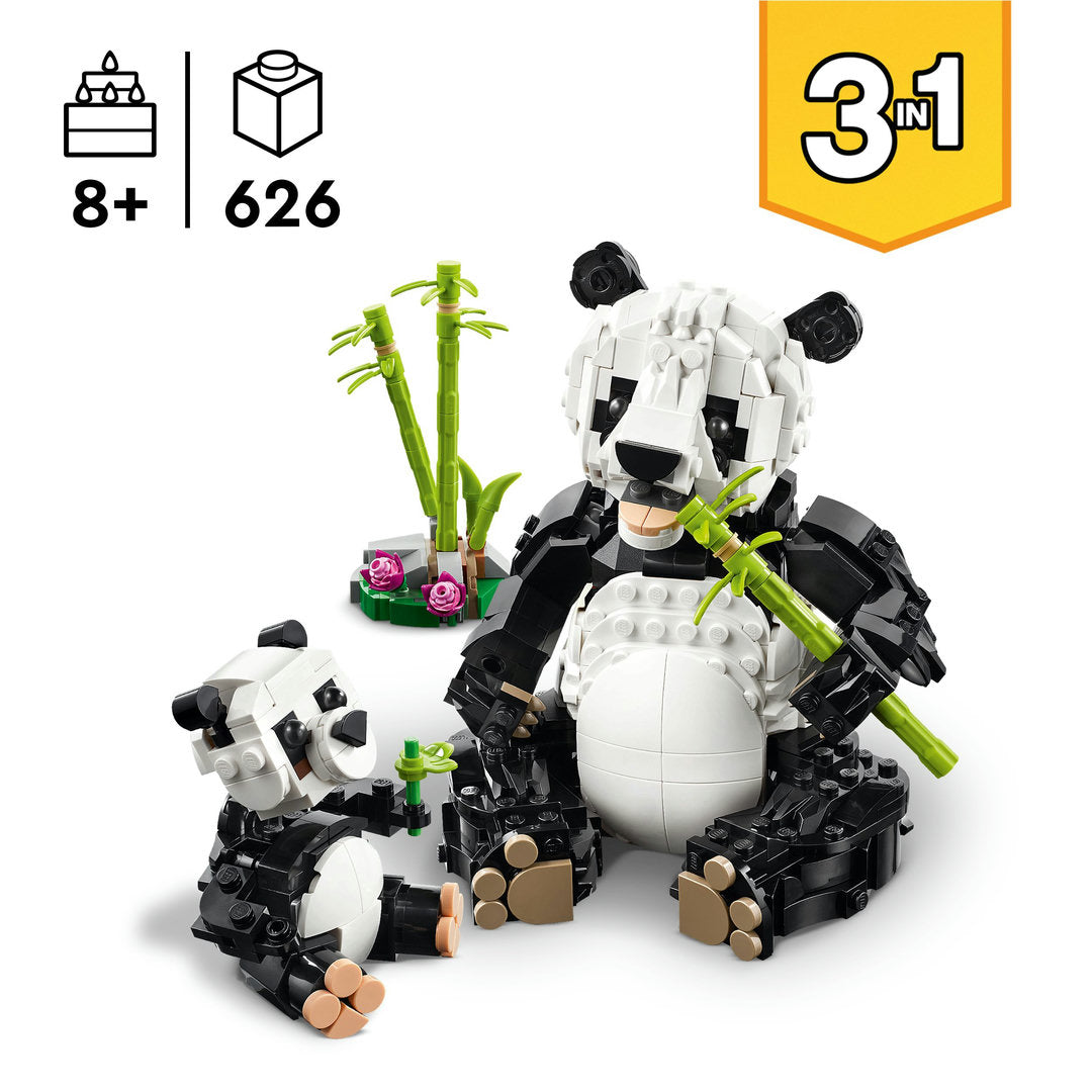 LEGO creator 3-in-1 wilde dieren pandafamilie speelset