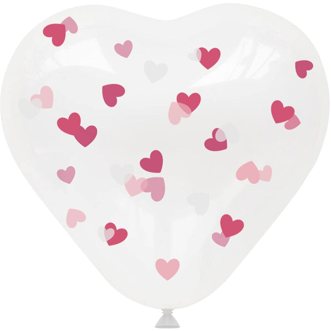 ballonnen met confetti hart - 4st | 24883 | 1