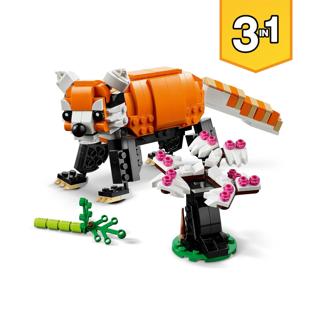 LEGO creator 3-in-1 grote tijger naar rode panda of vis