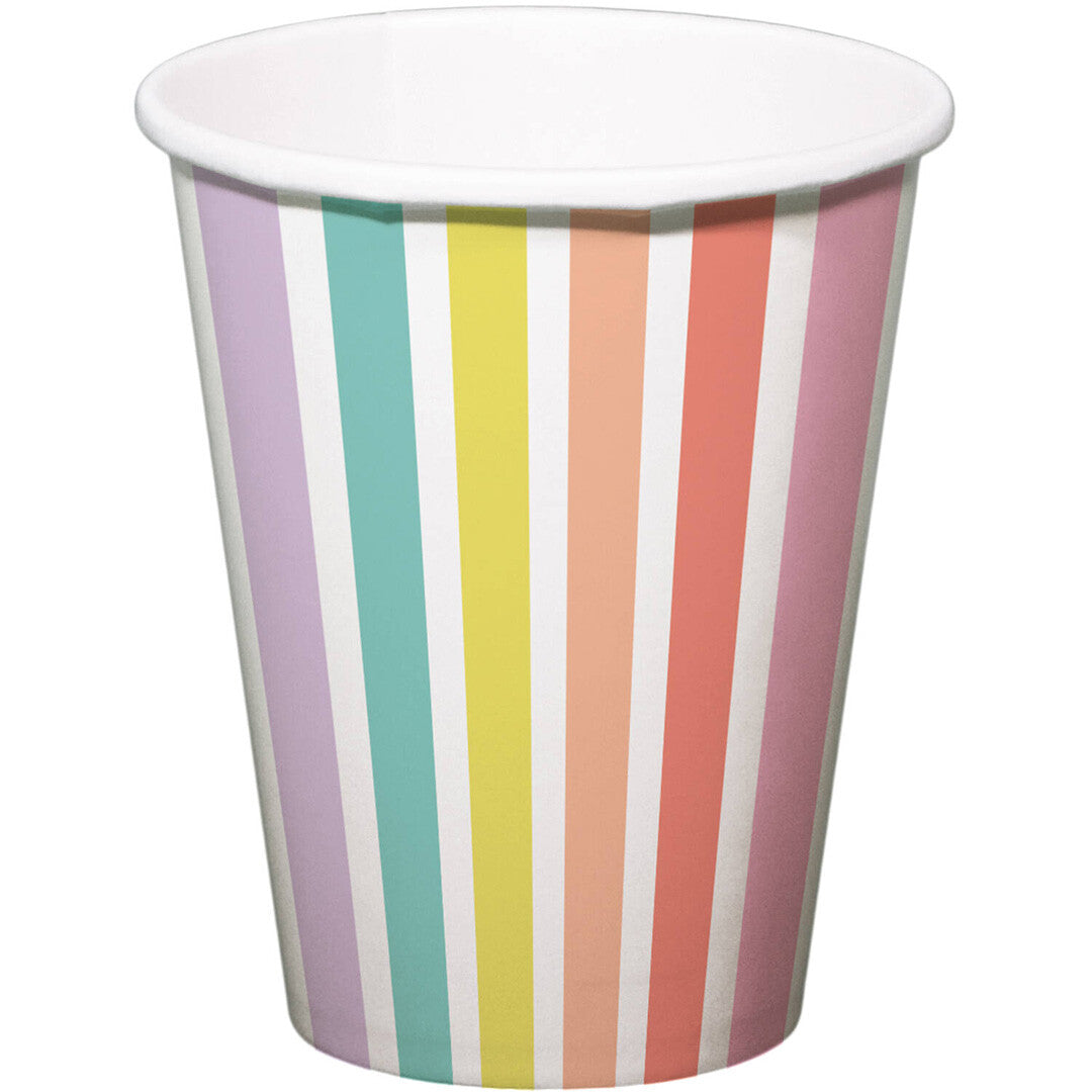 bekers pastel gestreept – 6st  | 61922 | 0