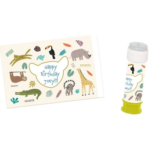 bellenblaasetiket zoo party - 6st  | 68357 | 0