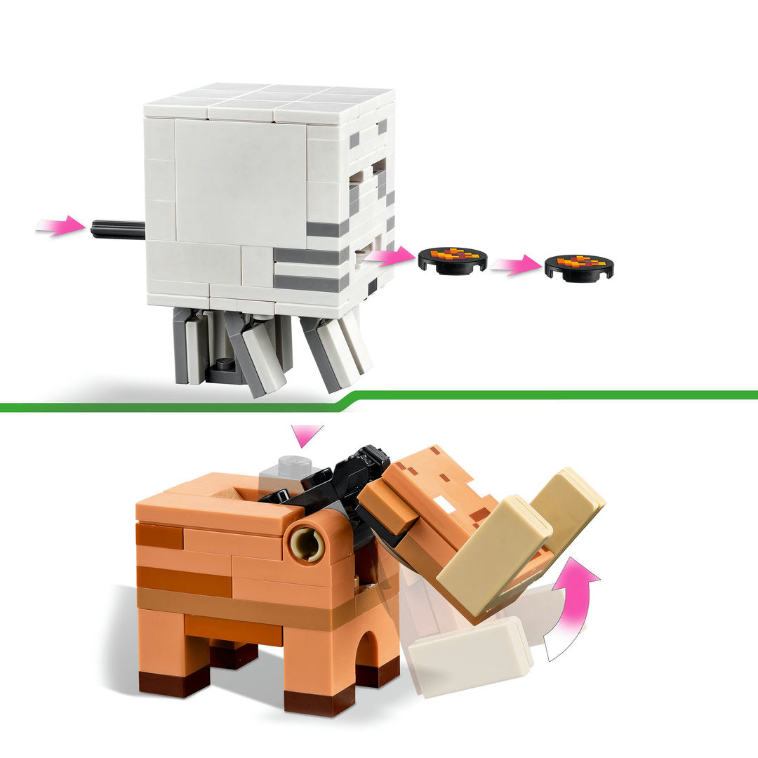 LEGO minecraft hinderlaag bij het nether-portaal