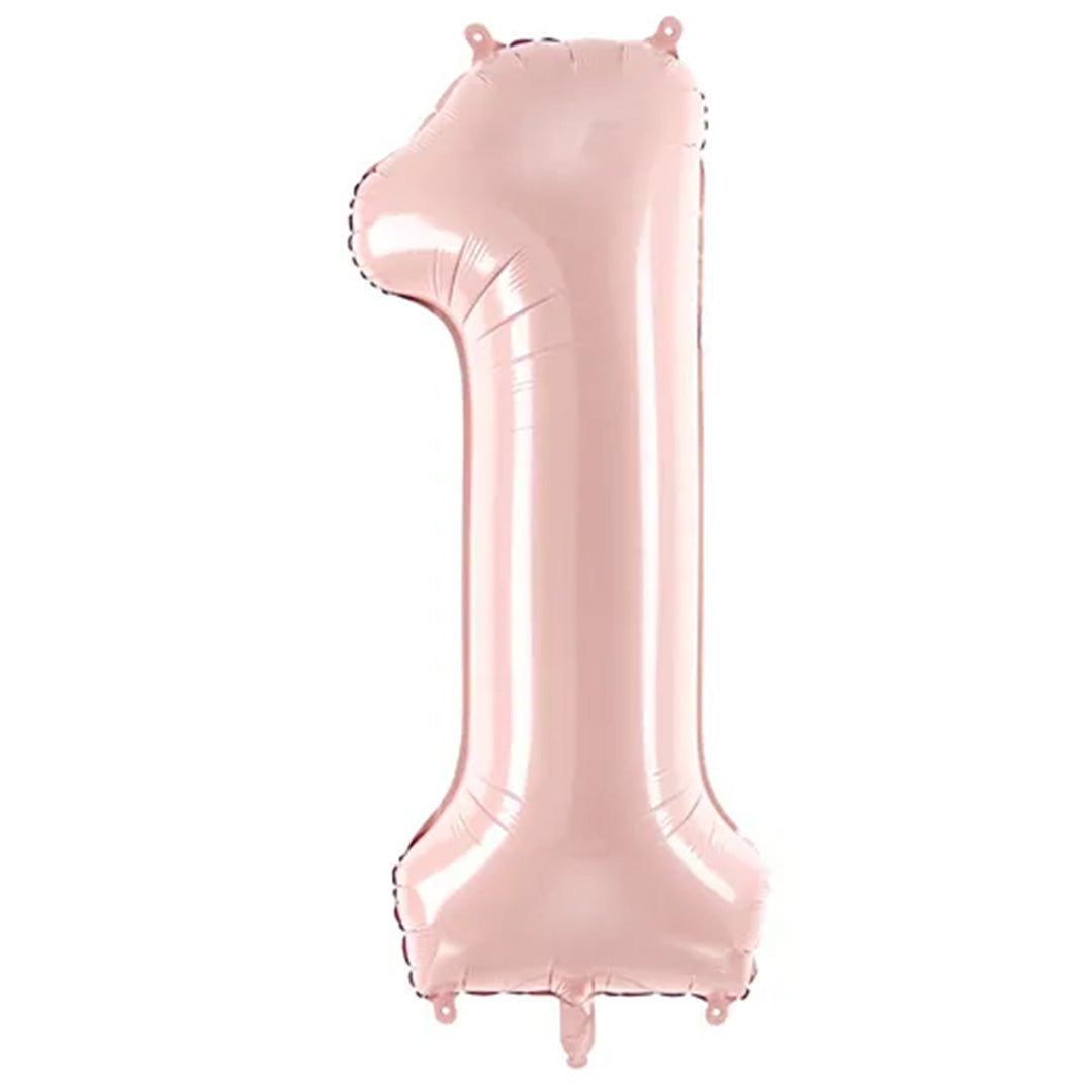 partydeco cijferballon 1 licht roze - 72 cm | FB230P-1-081J | 1