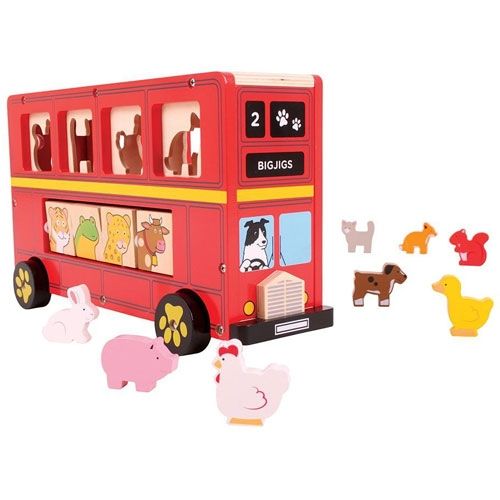 bigjigs rode vormenbus | BJ692 | 2