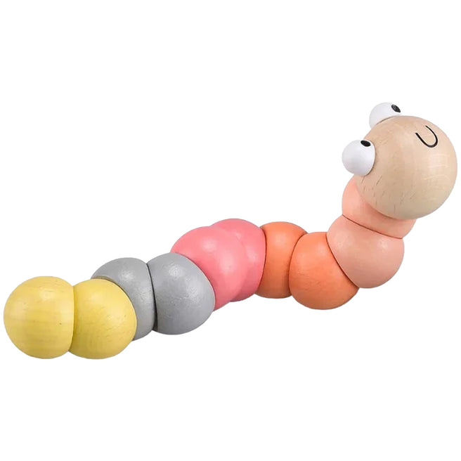 bigjigs houten rups - wiggly worms - pastel | 36089 | 