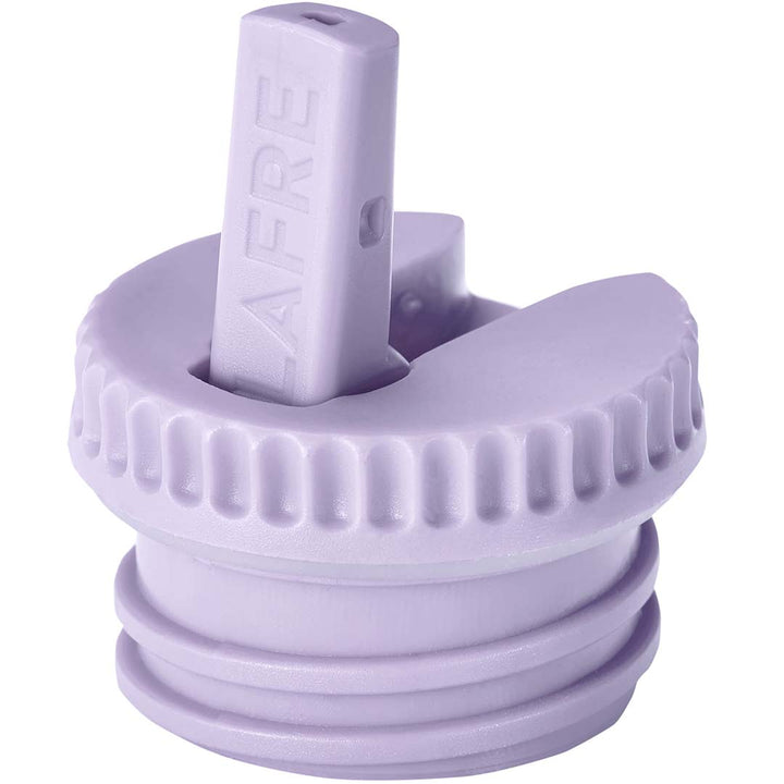 Blafere lila plastic dop met drinktuit.