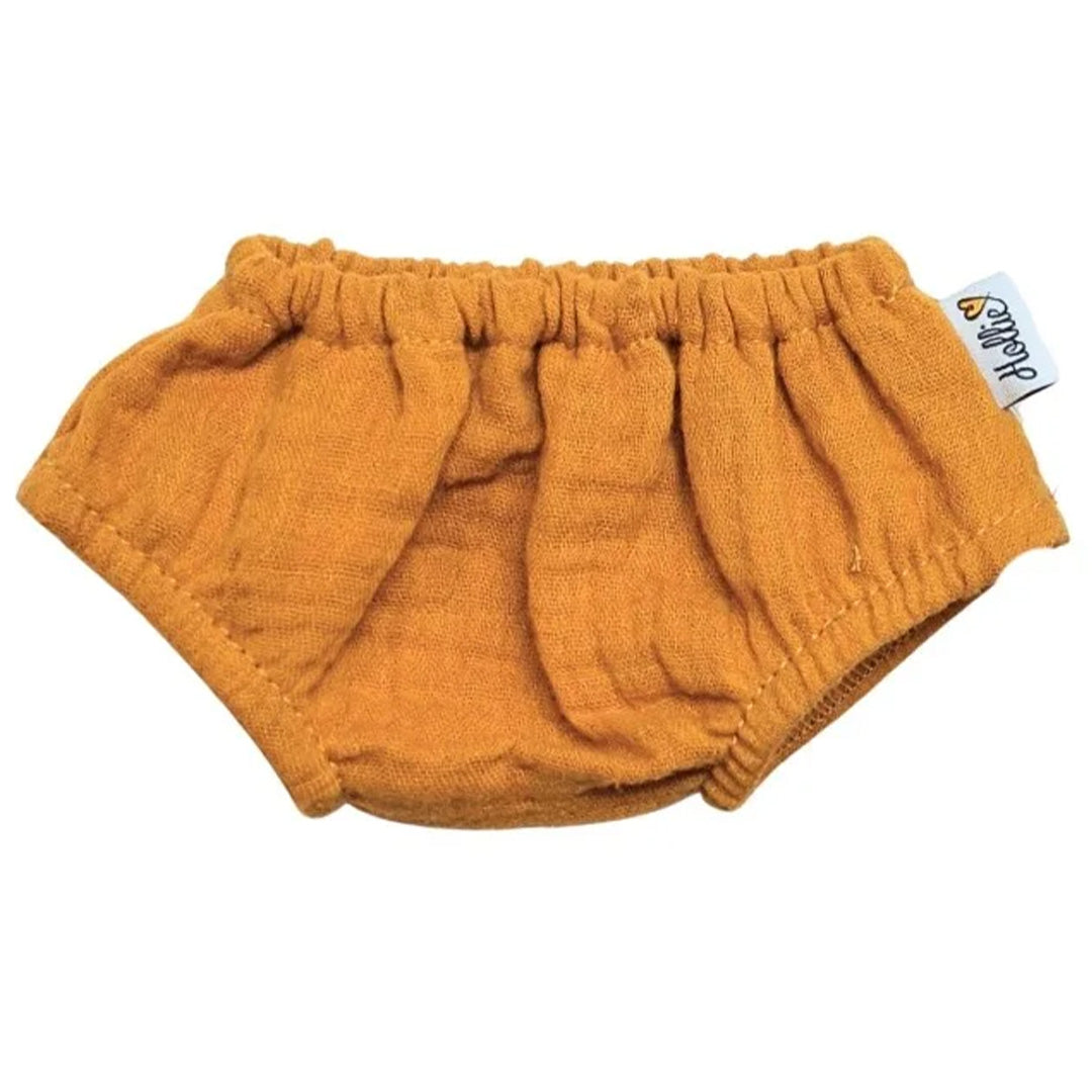 hollie poppenkleding luierbroek - bloomer senna ochre - 34 cm | HO3057 | 