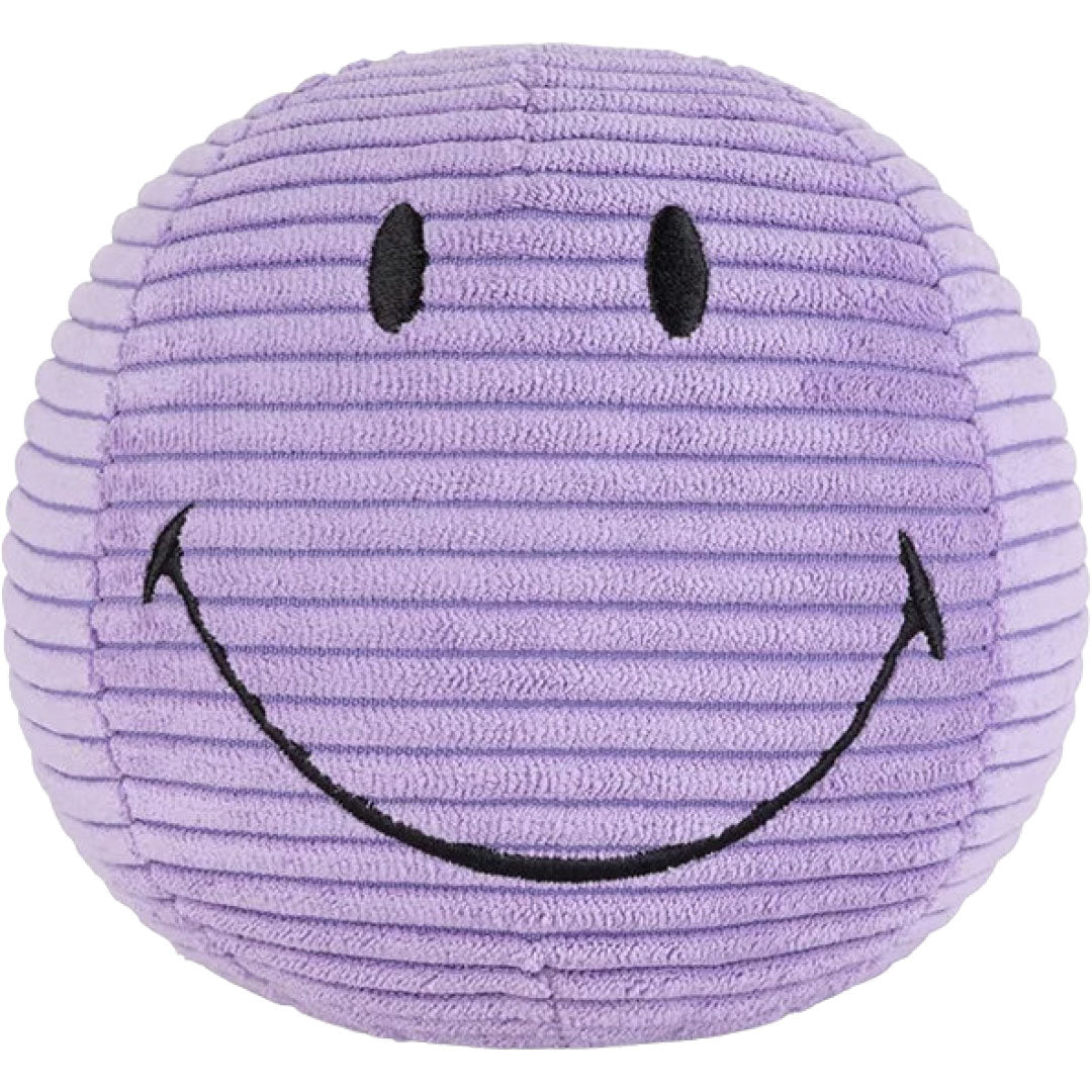 bon ton toys knuffelbal smiley eco corduroy - paars - Ø13 cm | 35.013.602 |