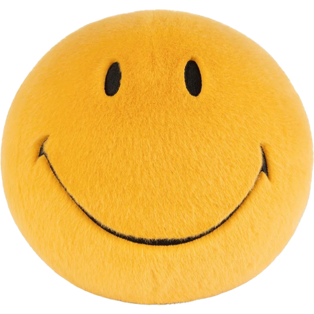 bon ton toys knuffelbal smiley eco fuzzy - geel - Ø23 cm | 35.323.200 | 