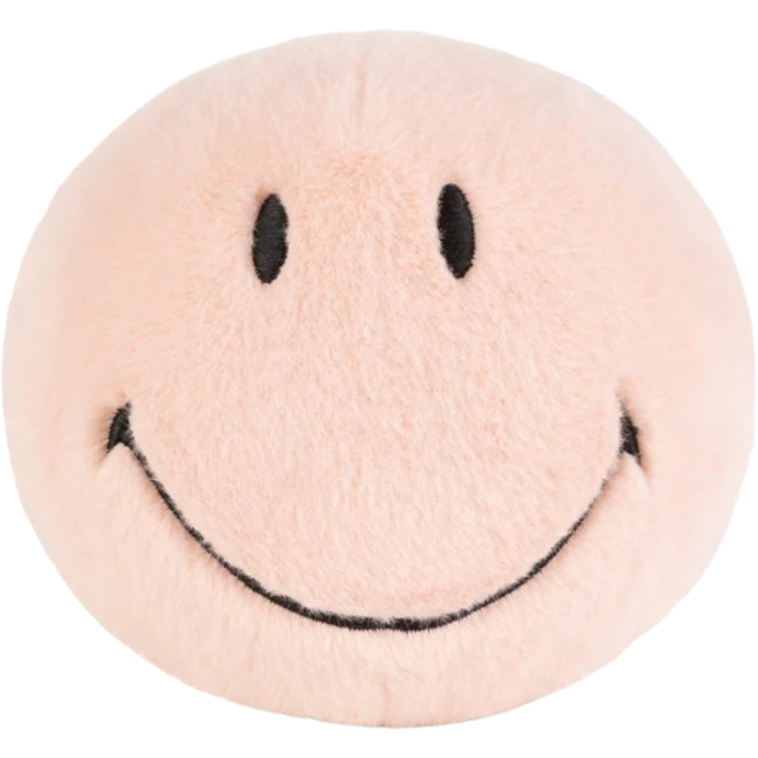 bon ton toys knuffelbal smiley eco fuzzy - roze - Ø13 cm | 35.313.110 | 