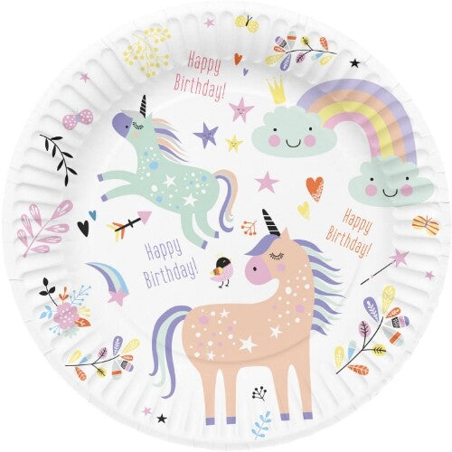 bordjes eenhoorns en regenbogen  - 8st | 61927 | 0