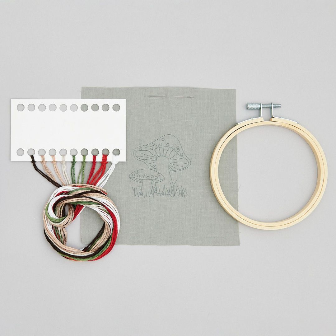 borduurring met garen - paddenstoel - Ø 10 cm | 100361 | 2