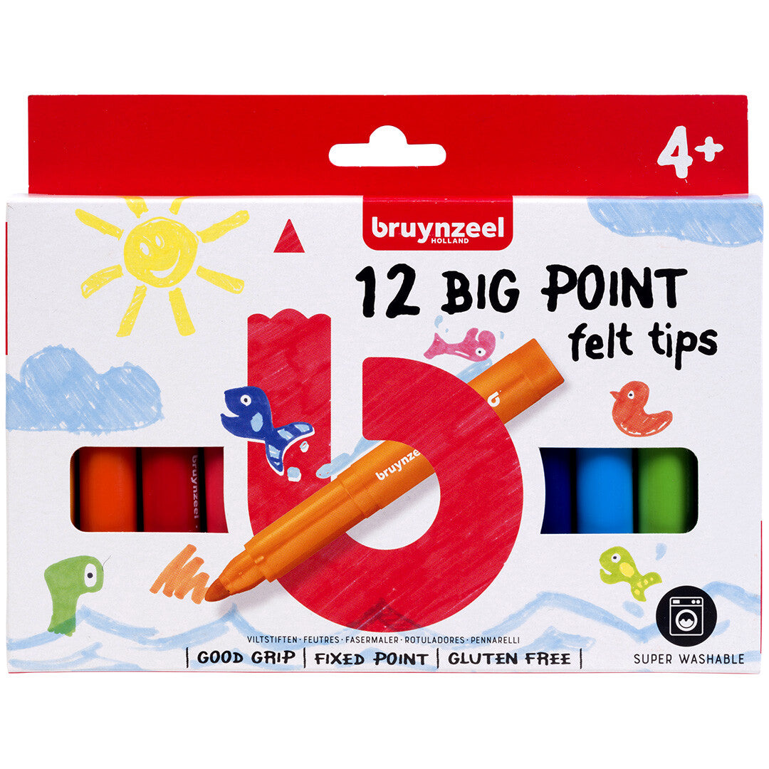 bruynzeel kids big point viltstiften - 12st | 60122012 | 1