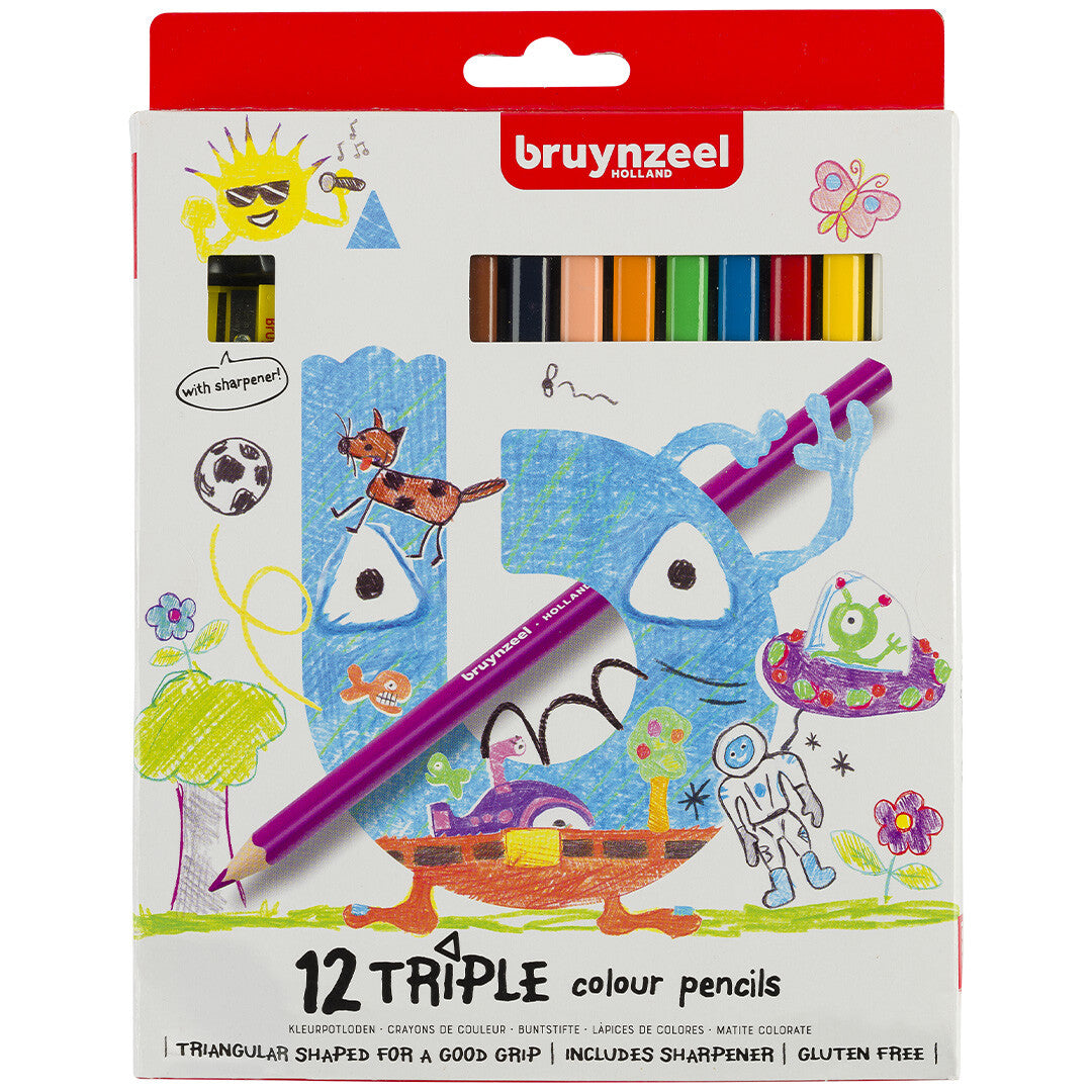 bruynzeel kids driehoekige kleurpotloden - 12st | 60119012 | 1
