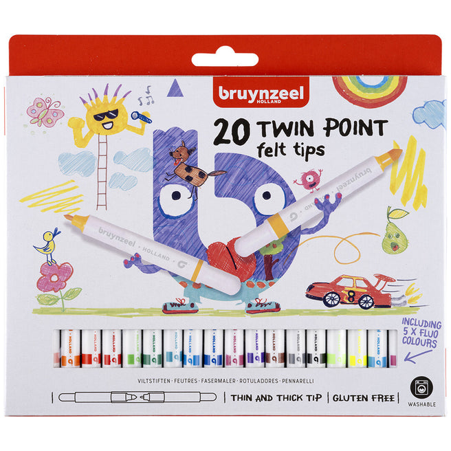 bruynzeel kids dubbele viltstiften - 20st | 60125020 | 1