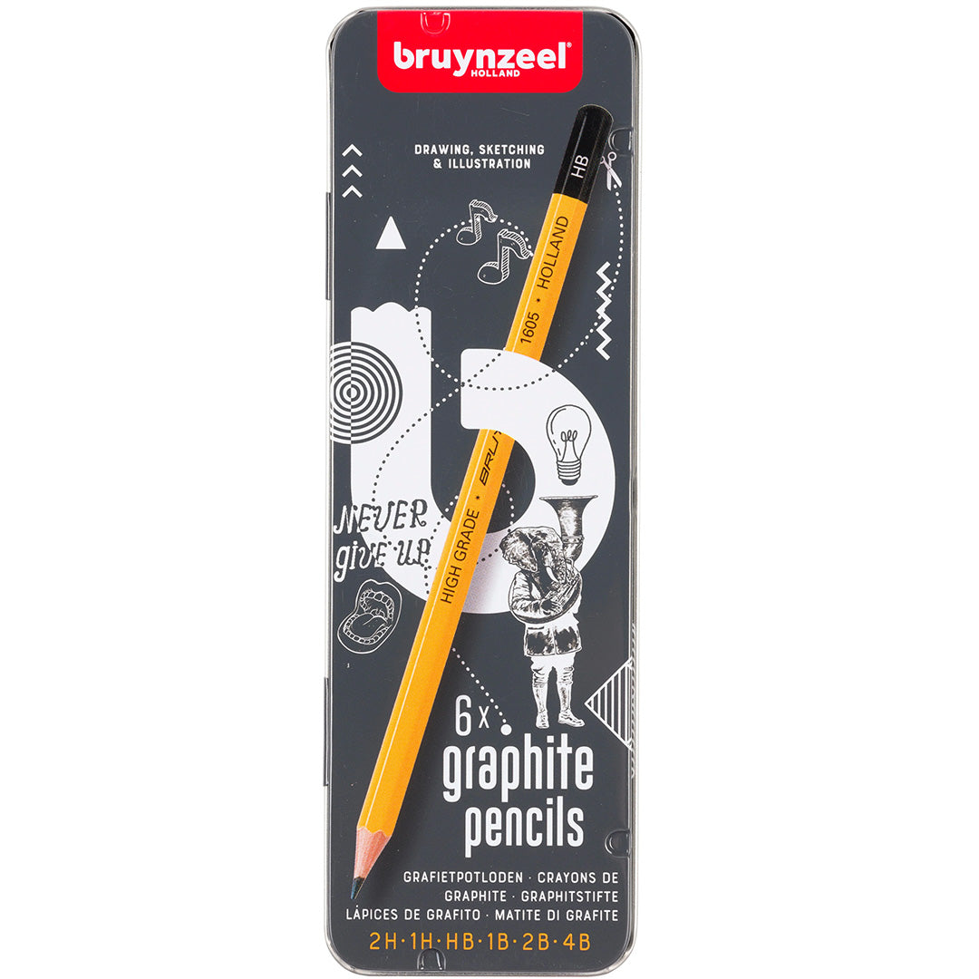 bruynzeel grafietpotlood in blik - 6st | 60211006 | 0