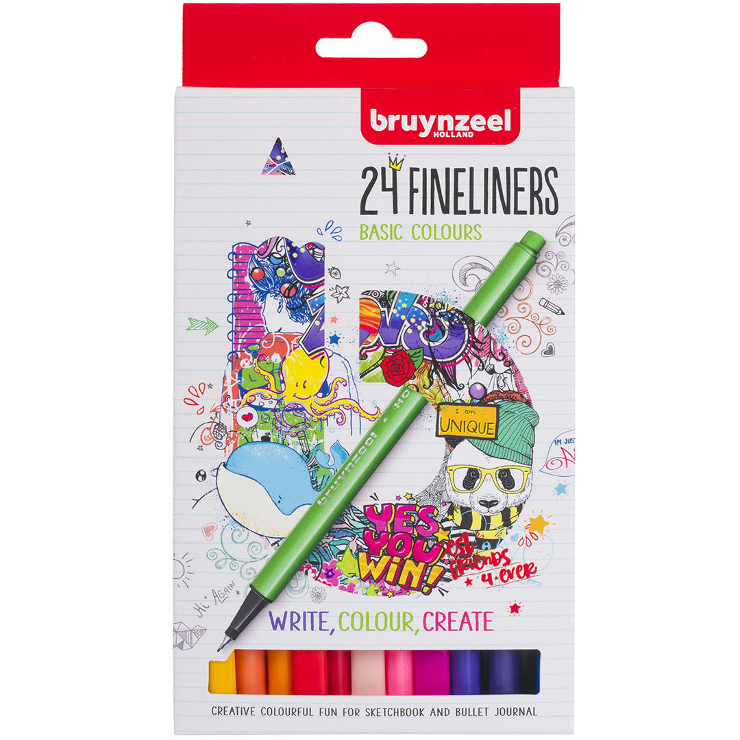 bruynzeel kids fineliners - multicolor - 24st | 60241024 | 0