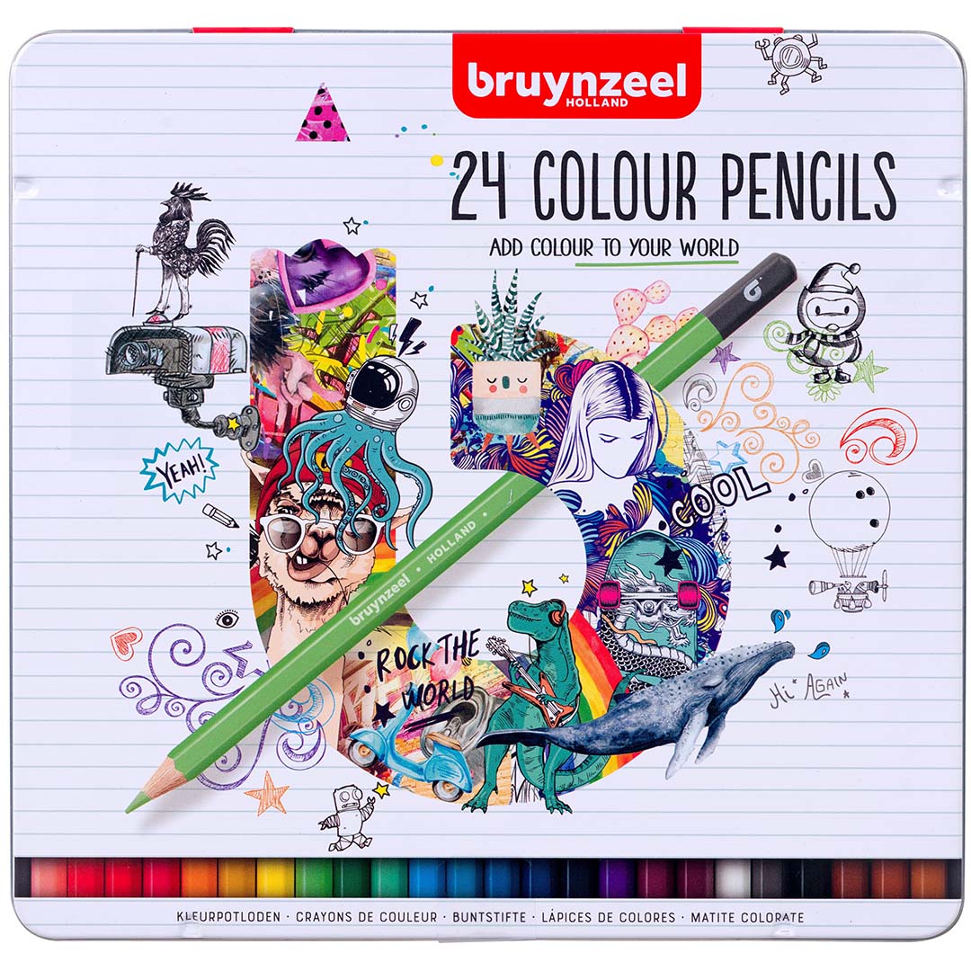 bruynzeel kleurpotloden in blik - 24st | 60212224 | 0