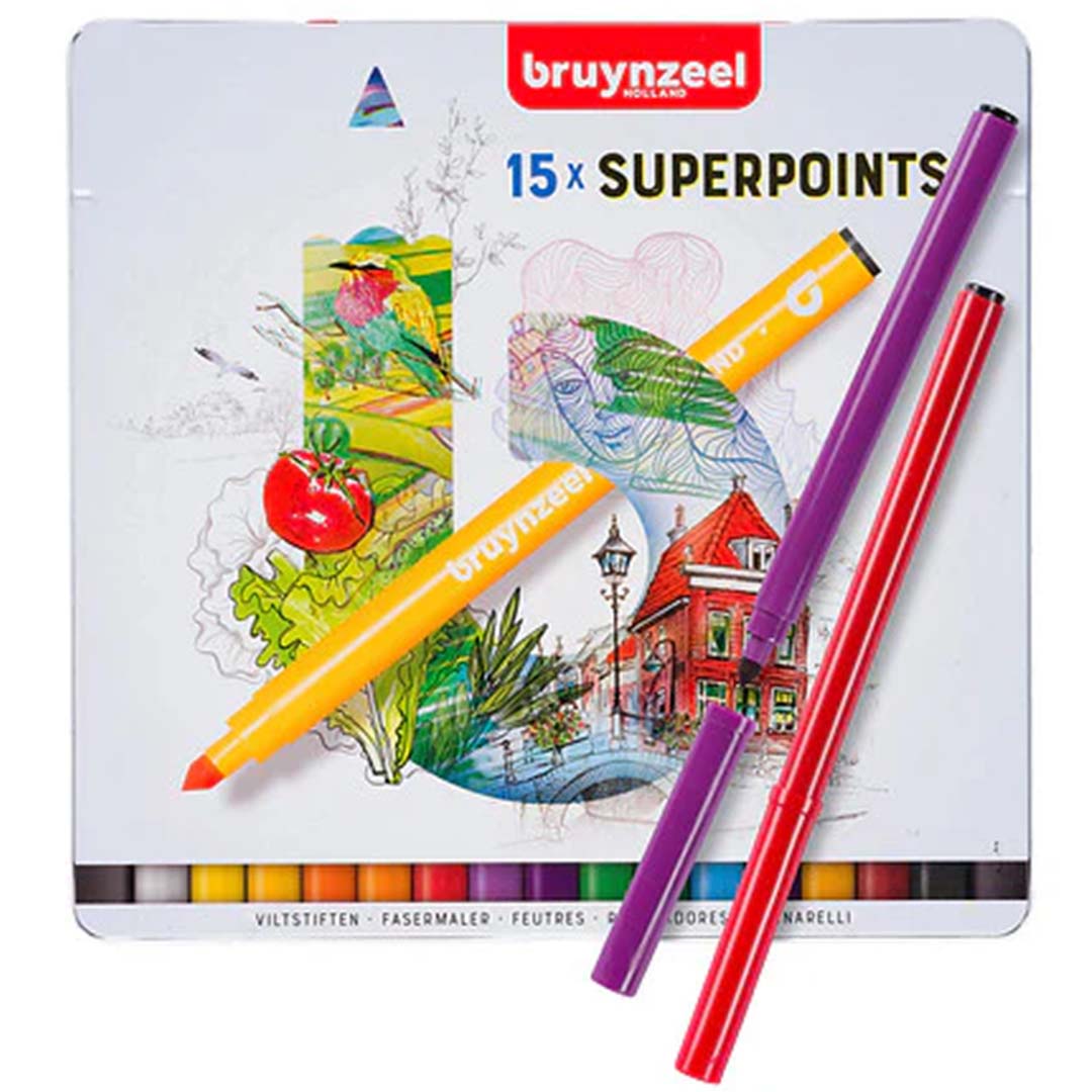 bruynzeel viltstiften superpoint - multicolour - 15st | 60324015 | 1