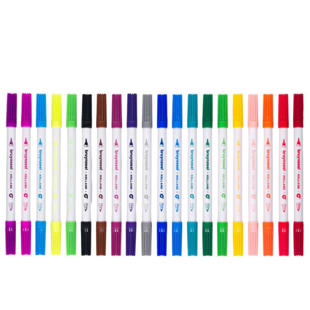 bruynzeel viltstiften twinpoint - multicolour - 20st | 60125120 | 2