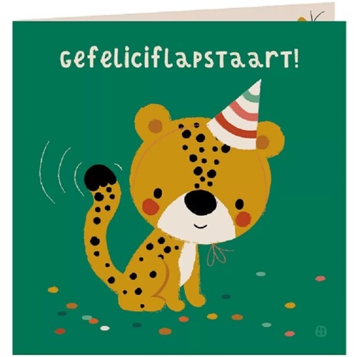 by bora verjaardagskaart met envelop - cheetah | FCJU01 | 0