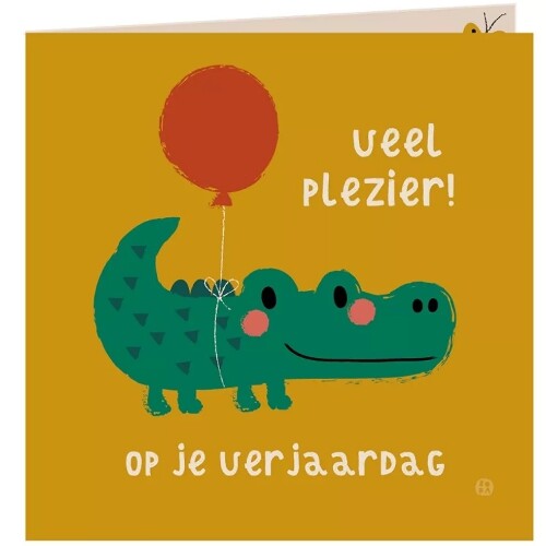 by bora verjaardagskaart met envelop - krokodil | FCJU03 | 0