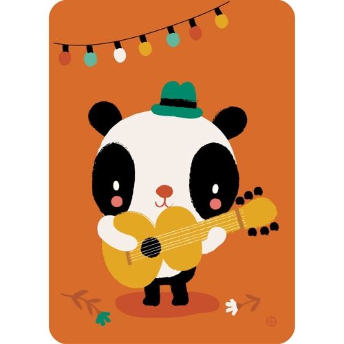 by bora verjaardagskaart - panda gitaar | PCPM02 | 0