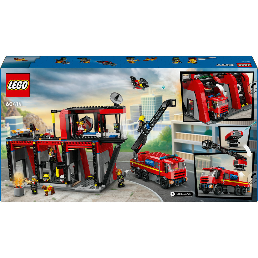 LEGO city brandweerkazerne en brandweerauto speelset