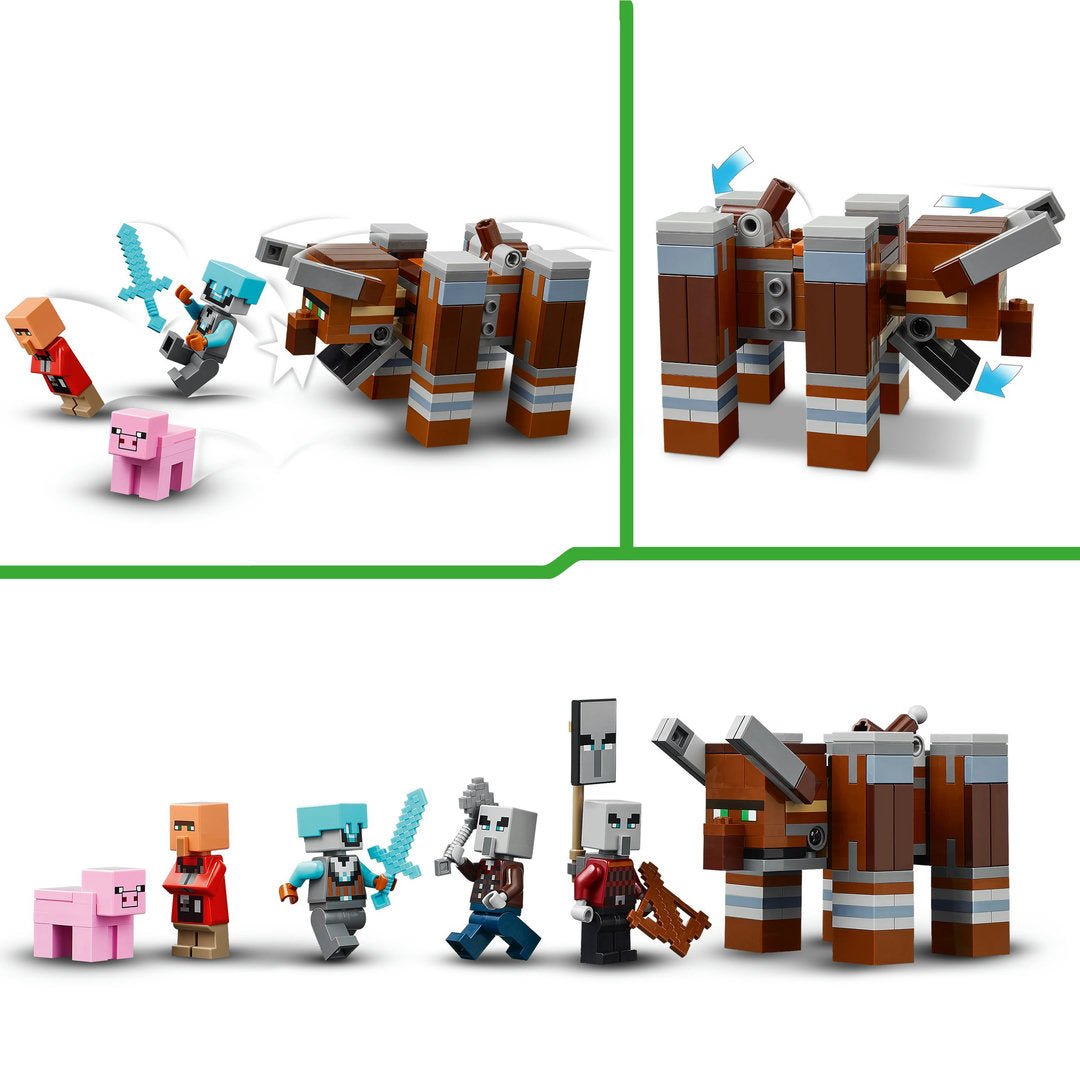 LEGO minecraft de plunderaar buitenpost en verwoester