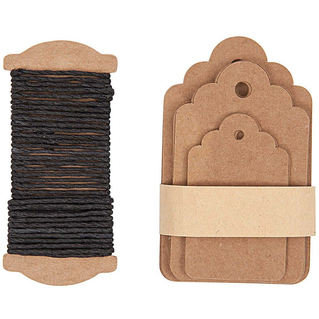 cadeaulabels ornament - bruin - 30st | 08792.78.02 | 0