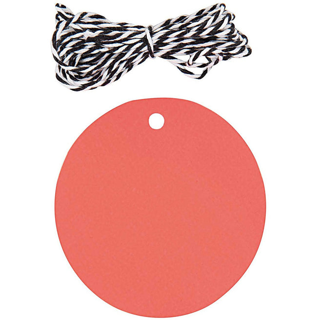 cadeaulabels rond - neon rood - 20st | 08792.78.12 | 0