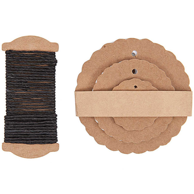 cadeaulabels rozet - bruin - 30st | 08792.78.04 | 0