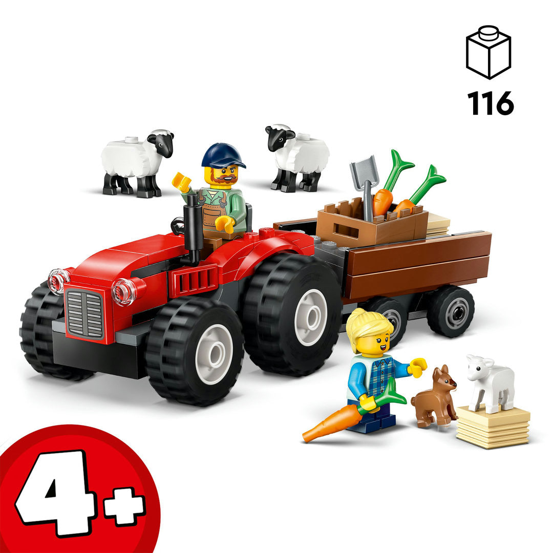 LEGO city rode tractor met aanhanger en schapen