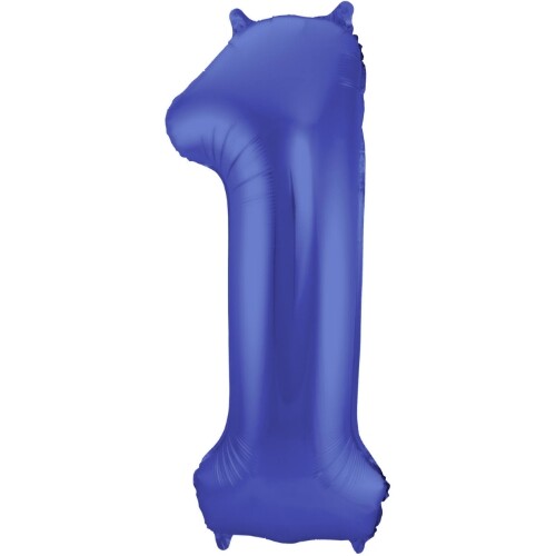 cijferballon een - metallic matblauw - 86 cm | 65921 | 0