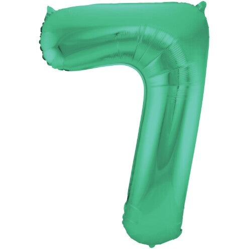cijferballon zeven - metallic matgroen - 86 cm | 65917 | 0