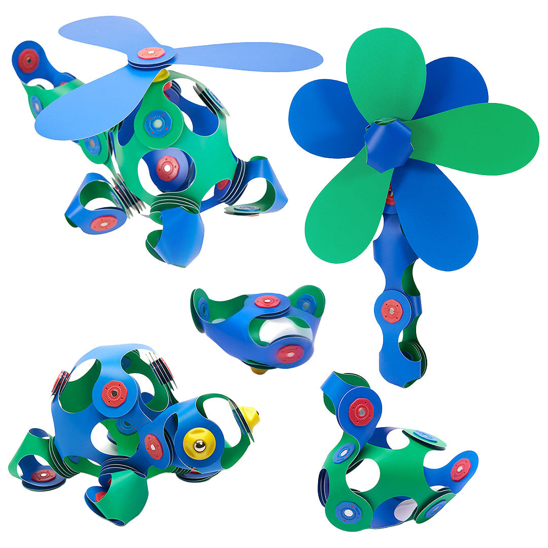 clixo magnetische bouwset crew - blauw groen - 30-delig | CL-CREW-BG-1 | 4