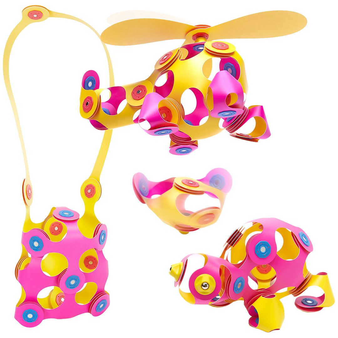 clixo magnetische bouwset crew - roze geel - 30-delig | CL-CREW-PY-1 | 4