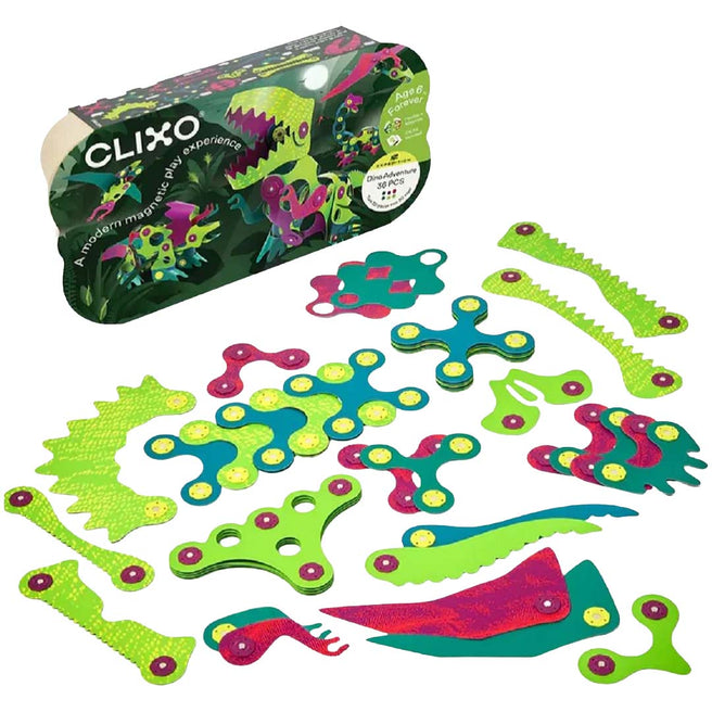clixo magnetische bouwset dino adventure - 36-delig | CL-DINO-AD-1 | 