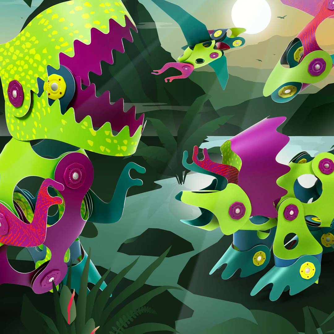 clixo magnetische bouwset dino adventure - 36-delig | CL-DINO-AD-1 | 3
