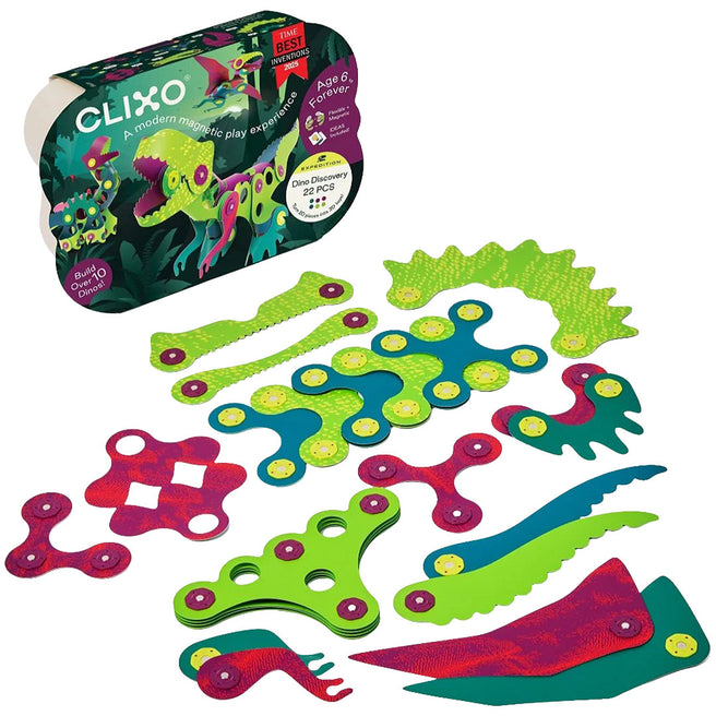 clixo magnetische bouwset dino discovery - 22-delig| CL-DINO-DS-1 | 