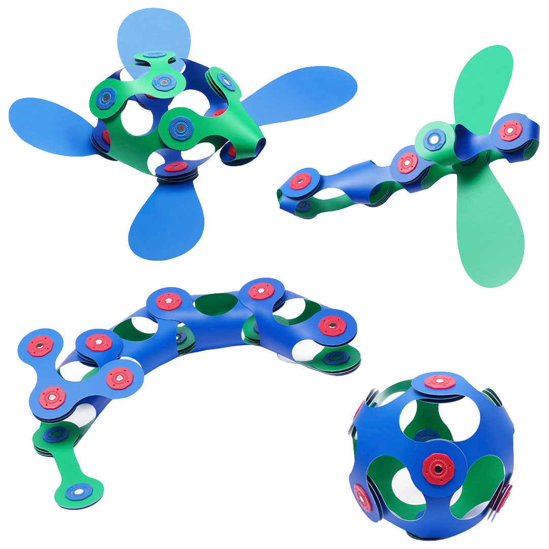 clixo magnetische bouwset itsy - groen blauw - 18-delig | CL-ITSY-BG-1 | 3
