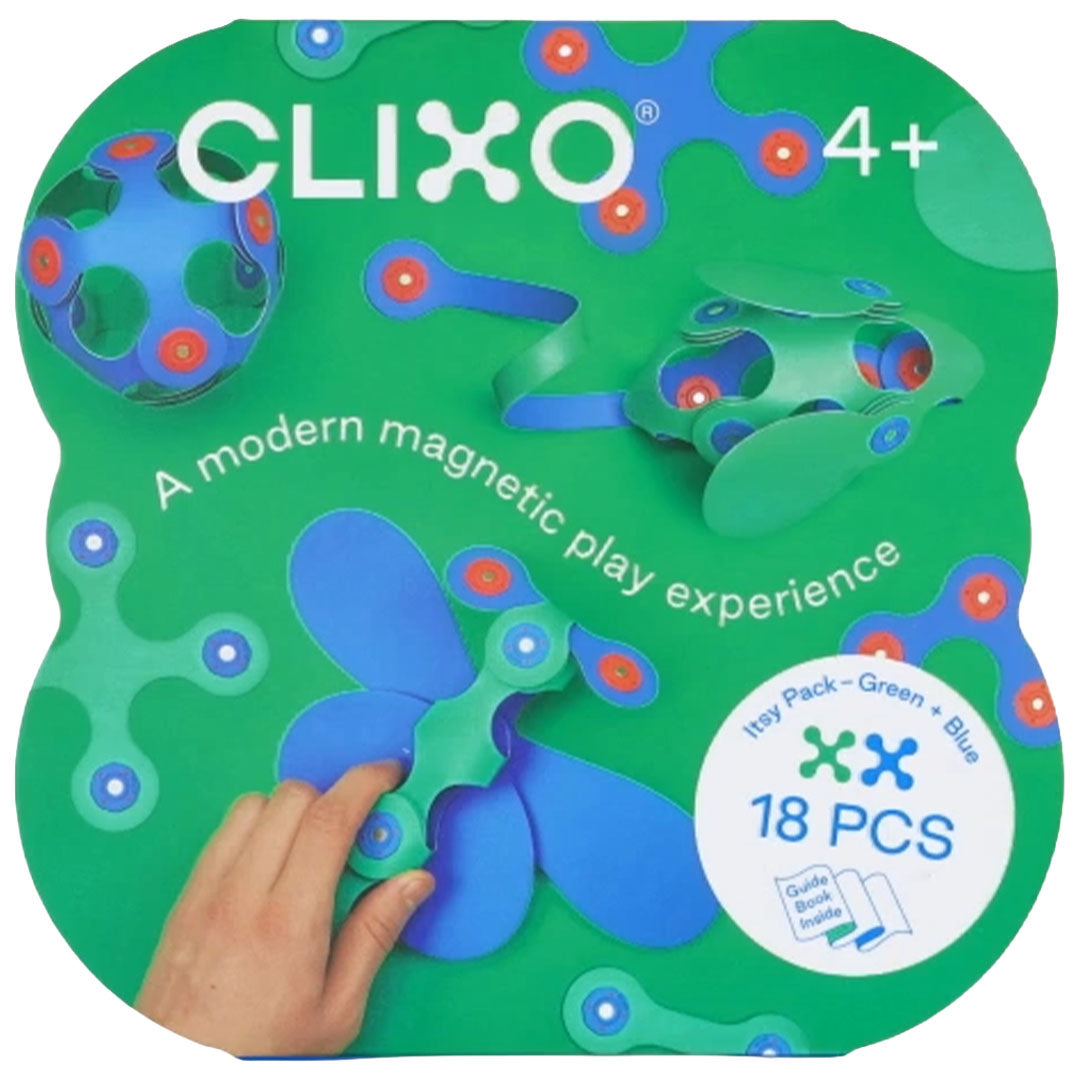 clixo magnetische bouwset itsy - groen blauw - 18-delig | CL-ITSY-BG-1 | 4