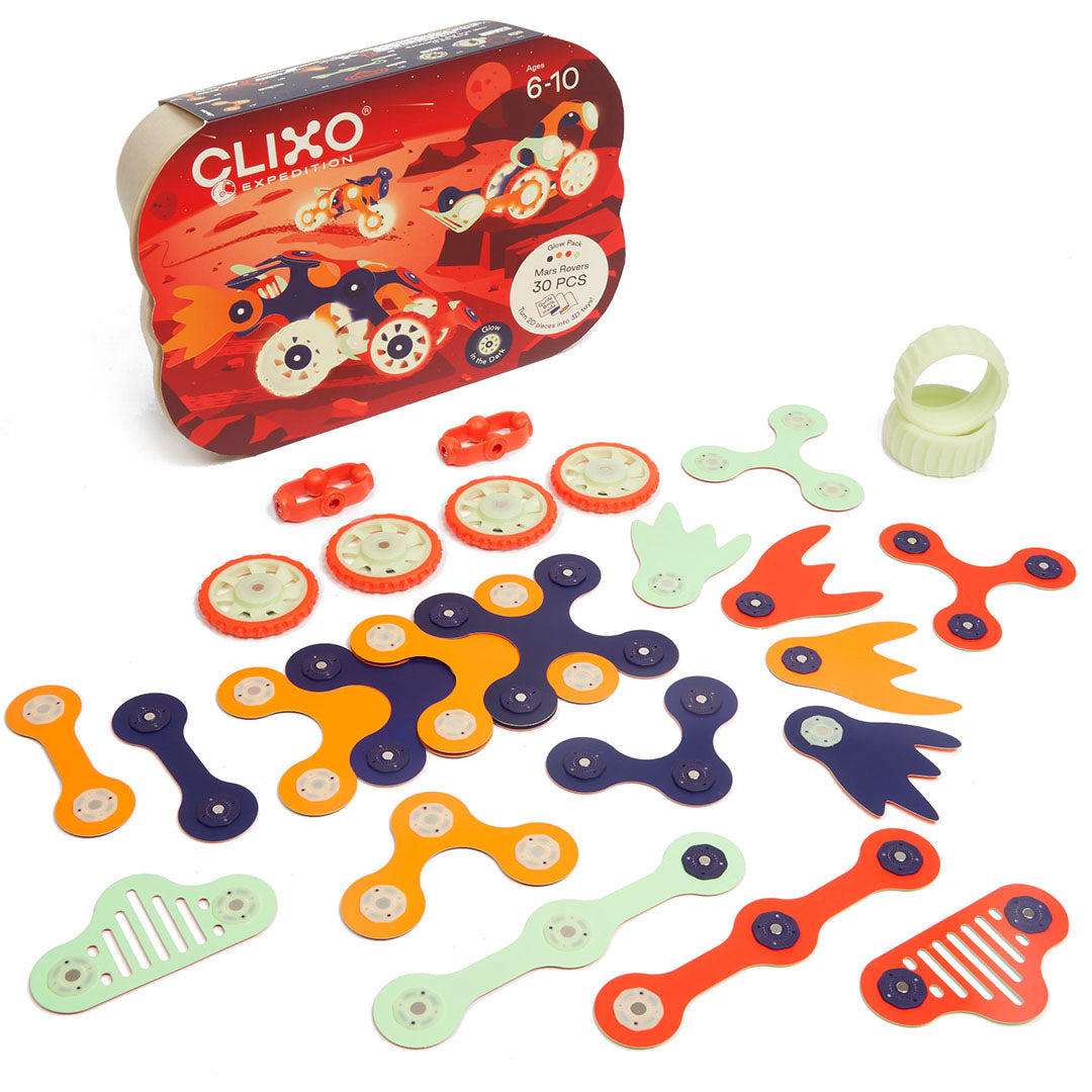 clixo magnetische bouwset mars rover - 30-delig