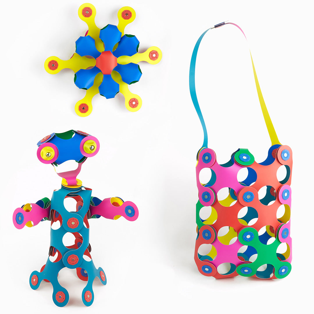 clixo magnetische bouwset rainbow - 42-delig