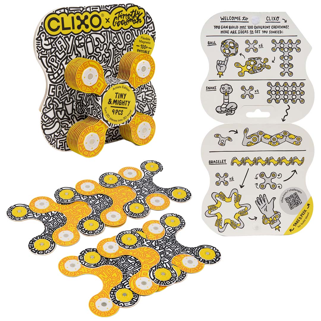 clixo magnetische bouwset tiny & mighty - artist edition - 9-delig | CL-MITY-TM-6 | 