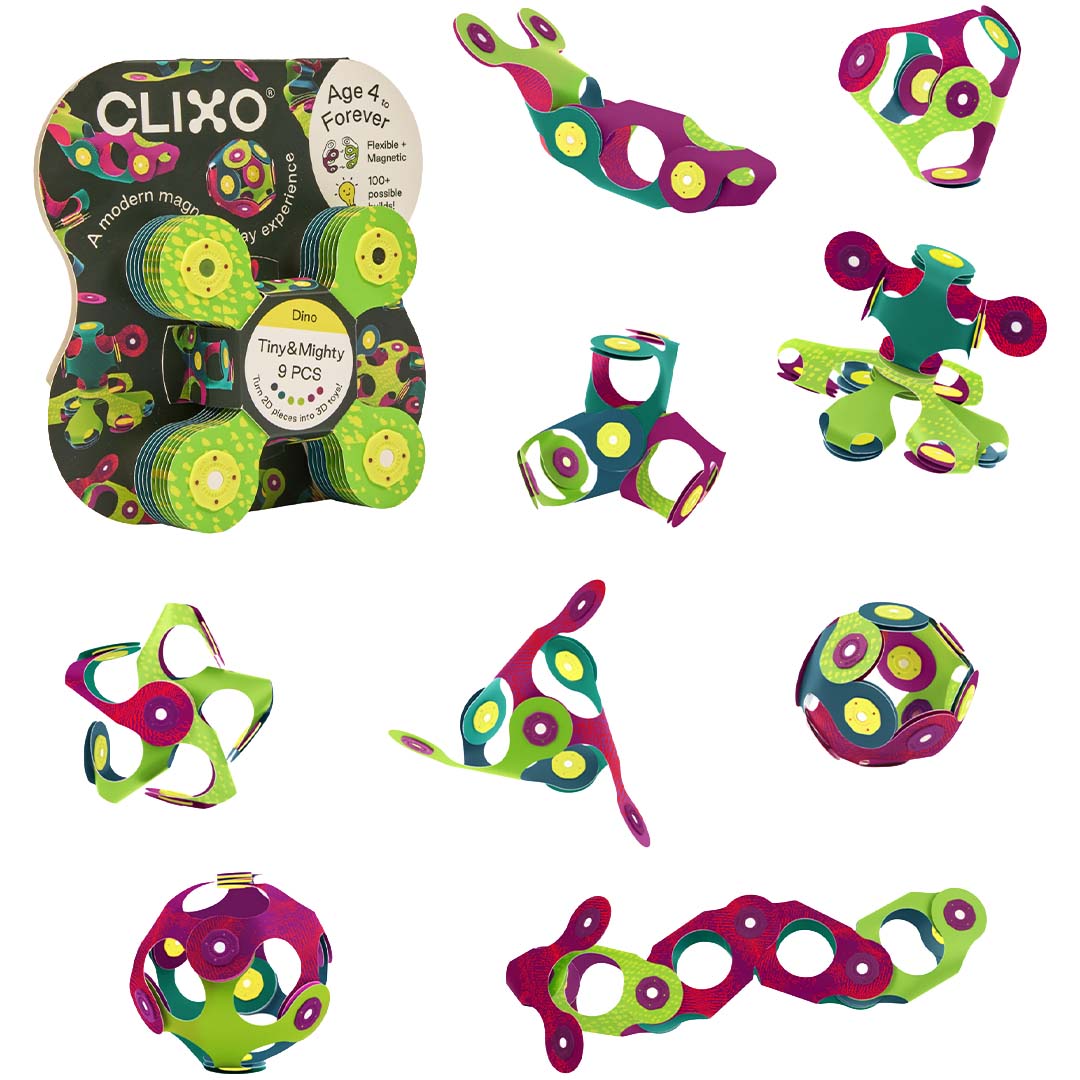 clixo magnetische bouwset tiny & mighty - dino - 9-delig | CL-MITY-DN-7 | 