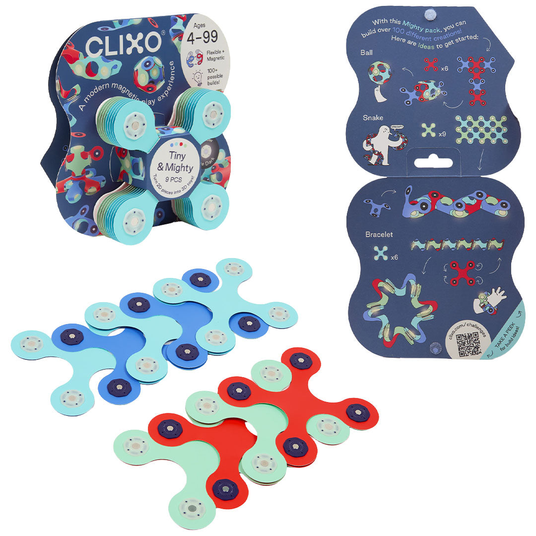 clixo magnetische bouwset tiny & mighty - marine - 9-delig | CL-MITY-MN-3| 