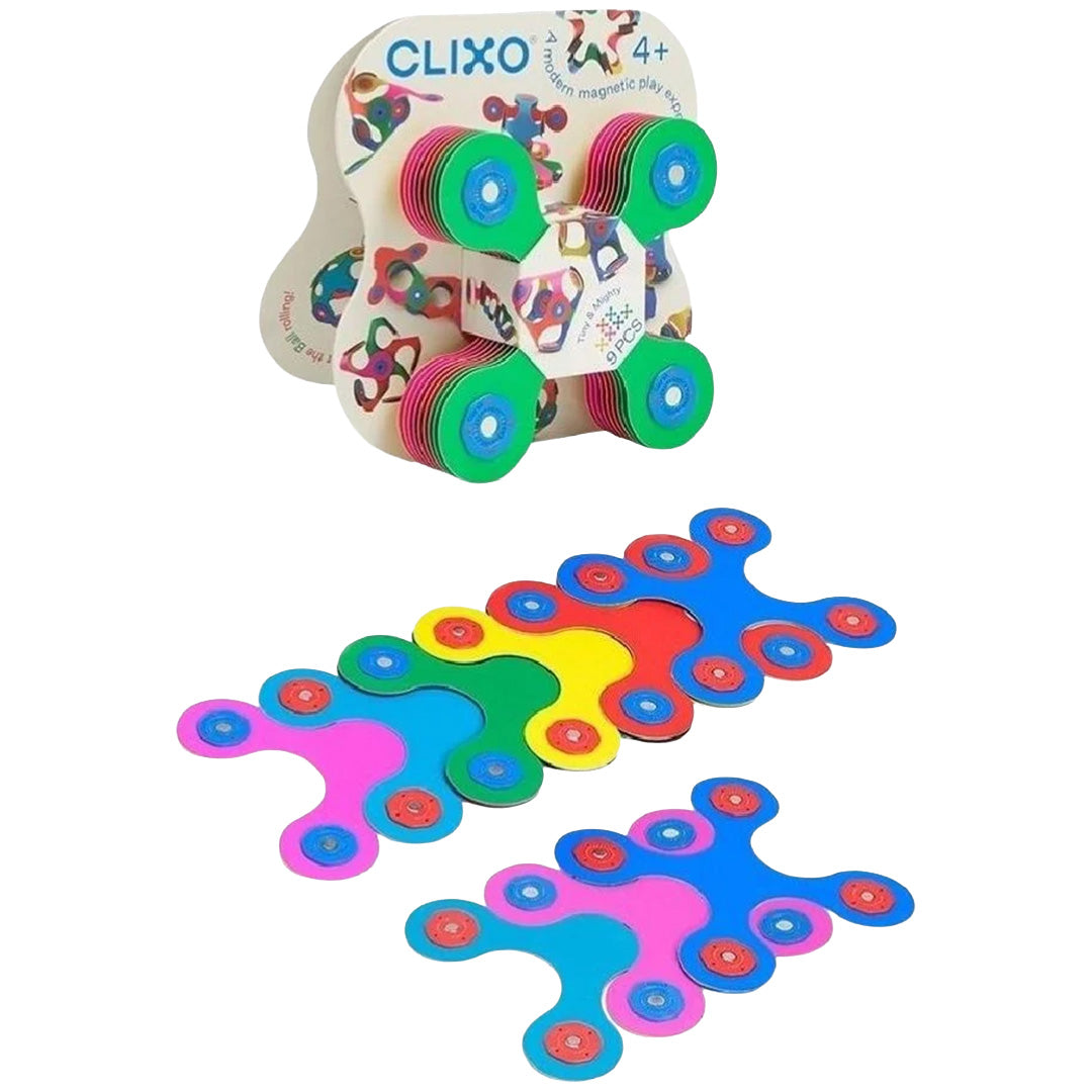 clixo magnetische bouwset tiny & mighty - rainbow - 9-delig | CL-MITY-TB-1 | 