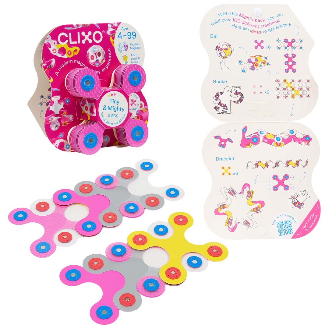 clixo magnetische bouwset tiny & mighty - sparkle - 9-delig | CL-MITY-SK-5 | 