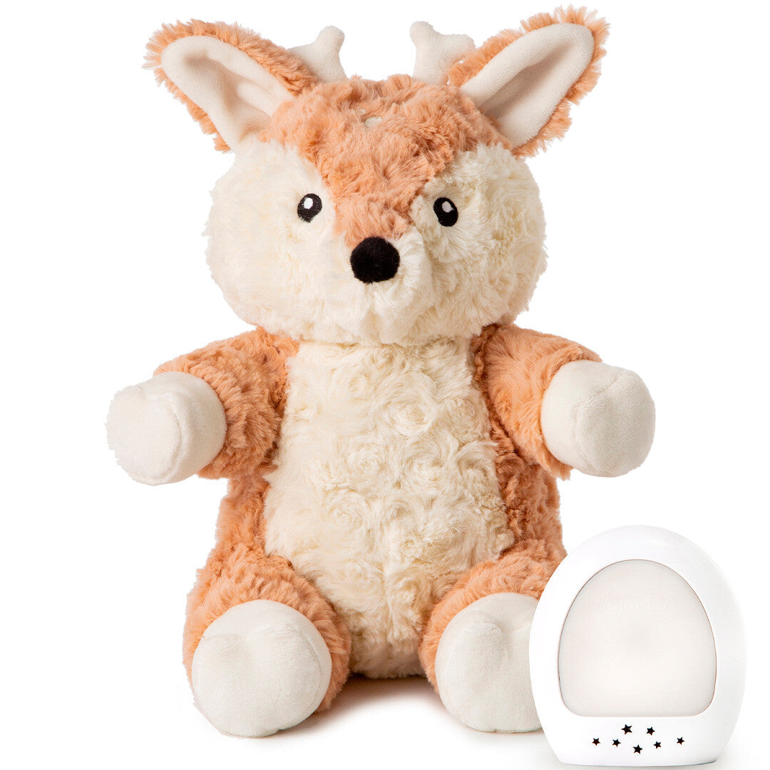 cloud.b knuffelreekalf met nachtlamp en geluid - finley | CLB-LOVELIGHT-FAW | 0